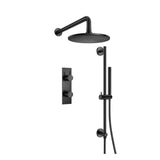Isenberg By Flusso - Two Output Shower Set With Shower Head, Hand Held And Slide Bar - Matte Black