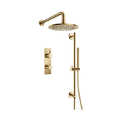 Isenberg By Flusso - Two Output Shower Set With Shower Head, Hand Held And Slide Bar - Satin Brass PVD