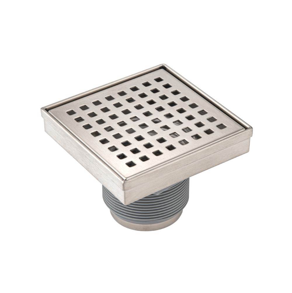 Isenberg By Flusso - 4'' Decorative Floor Drain with 2'' Outlet - Brushed Nickel PVD