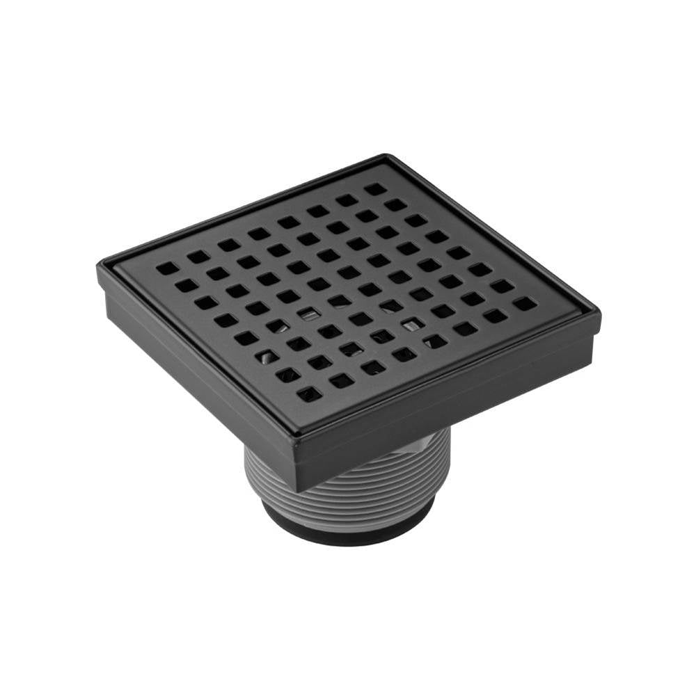 Isenberg By Flusso - 4'' Decorative Floor Drain with 2'' Outlet - Matte Black