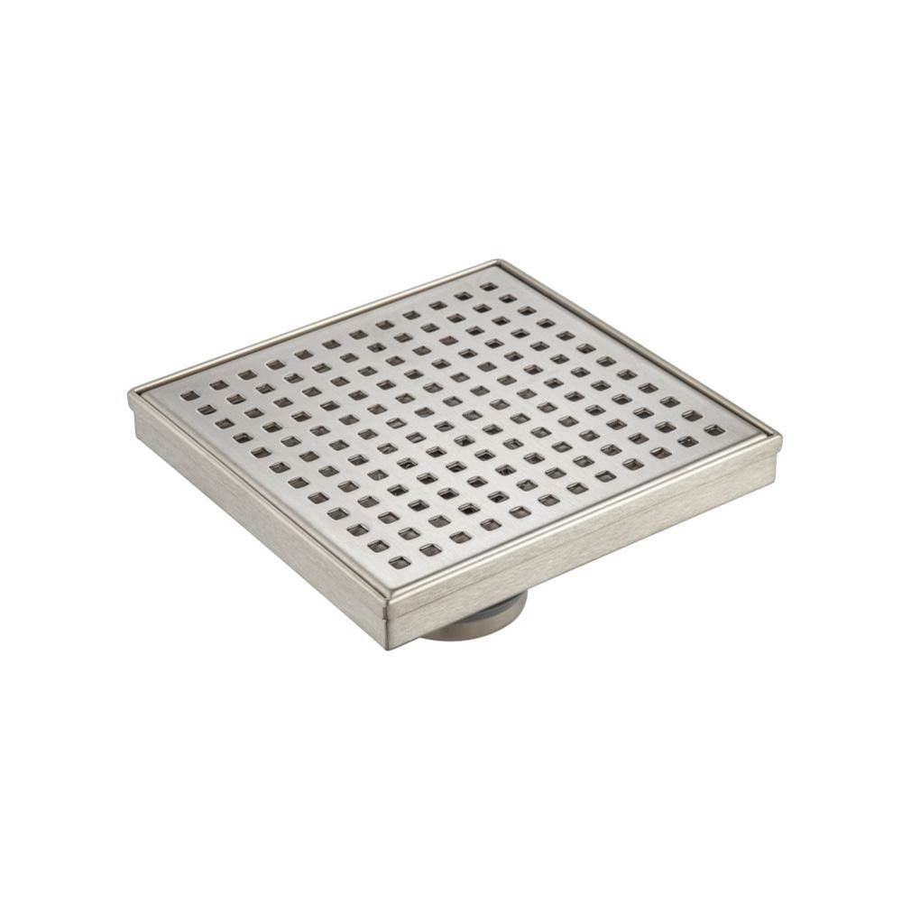 Isenberg By Flusso - 6'' Decorative Floor Drain with 2'' Outlet - Brushed Nickel PVD