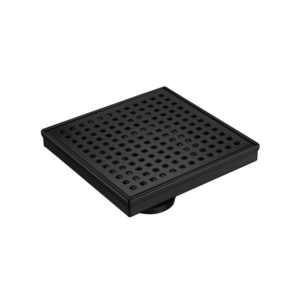 Isenberg By Flusso - 6'' Decorative Floor Drain with 2'' Outlet - Matte Black