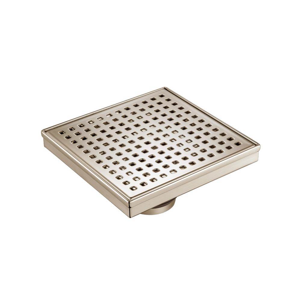 Isenberg By Flusso - 6'' Decorative Floor Drain with 2'' Outlet - Polished Nickel PVD