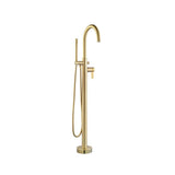 Isenberg By Flusso - Freestanding Floor Mount Bathtub / Tub Filler With Hand Shower - Satin Brass PVD