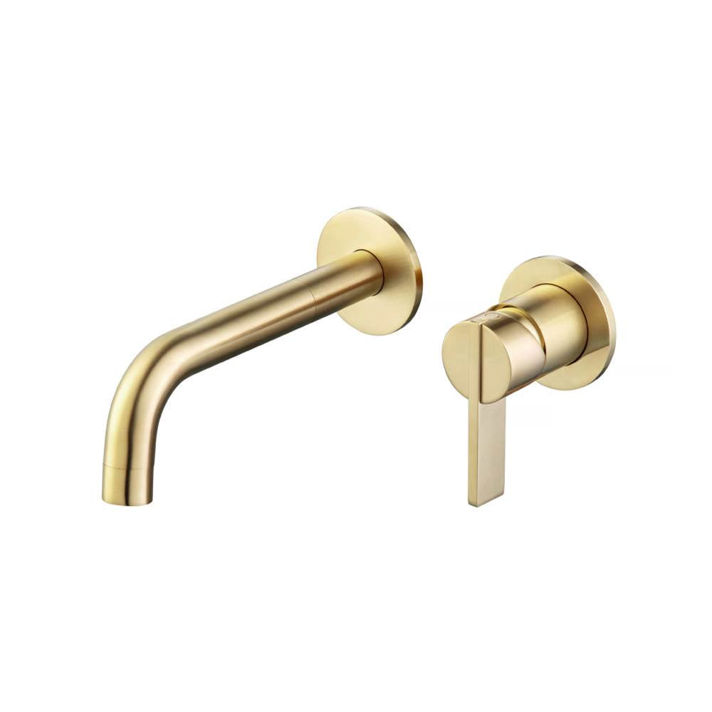 Isenberg By Flusso - Single Handle Wall Mounted Bathroom Faucet - Satin Brass PVD