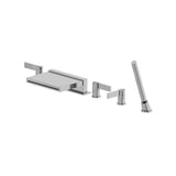 Isenberg By Flusso - Five Hole Deck Mounted Cascade Flow Roman Tub Faucet With Hand Shower - Chrome