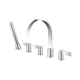 Isenberg By Flusso - Five Hole Deck Mounted Roman Tub Faucet With Hand Shower - Chrome