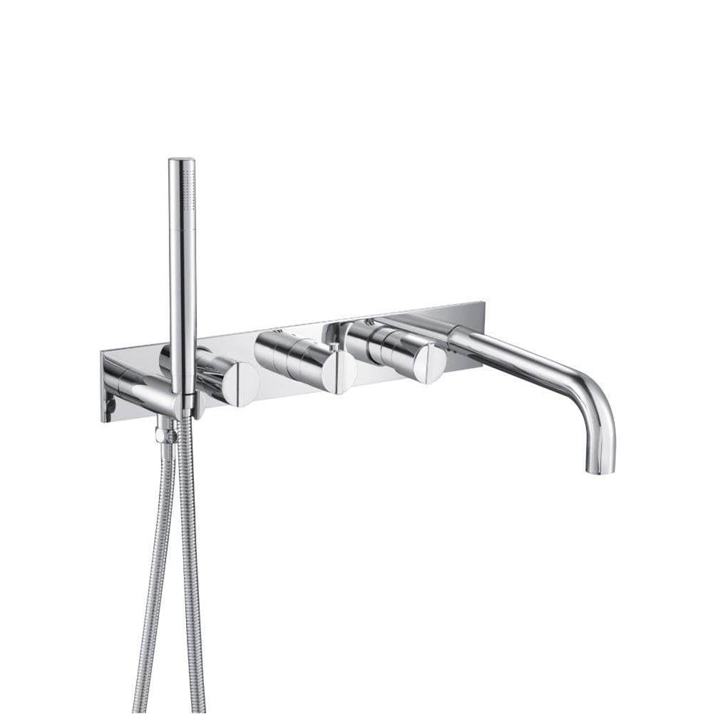 Isenberg By Flusso - Wall Mount Tub Filler With Hand Shower - Chrome