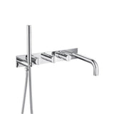 Isenberg By Flusso - Wall Mount Tub Filler With Hand Shower - Chrome
