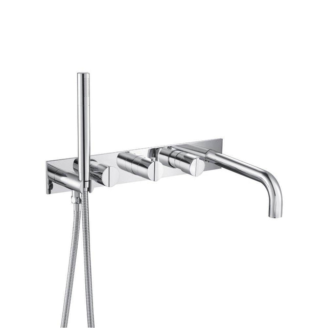 Isenberg By Flusso - Wall Mount Tub Filler With Hand Shower - Chrome