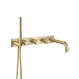 Isenberg By Flusso - Wall Mount Tub Filler With Hand Shower - Satin Brass PVD