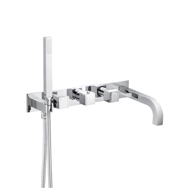 Isenberg By Flusso - Wall Mount Tub Filler With Hand Shower - Chrome
