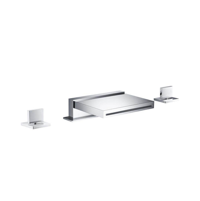 Isenberg By Flusso - 3 Hole Deck Mount Cascade / Sheet Flow Roman Tub Faucet - Matte Black