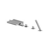 Isenberg By Flusso - Five Hole Deck Mounted Cascade Flow Roman Tub Faucet With Hand Shower - Chrome