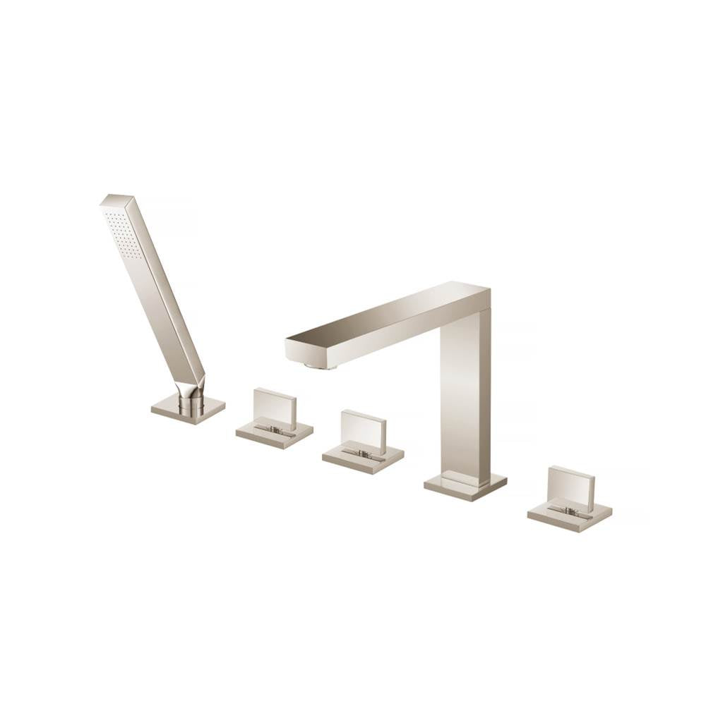 Isenberg By Flusso - Five Hole Deck Mounted Roman Tub Faucet With Hand Shower - Polished Nickel PVD
