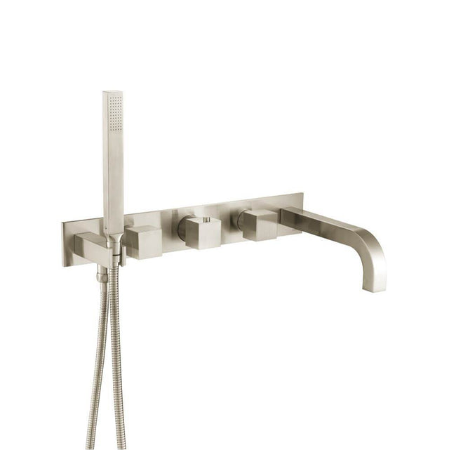 Isenberg By Flusso - Trim For Wall Mount Tub Filler With Hand Shower - Brushed Nickel PVD
