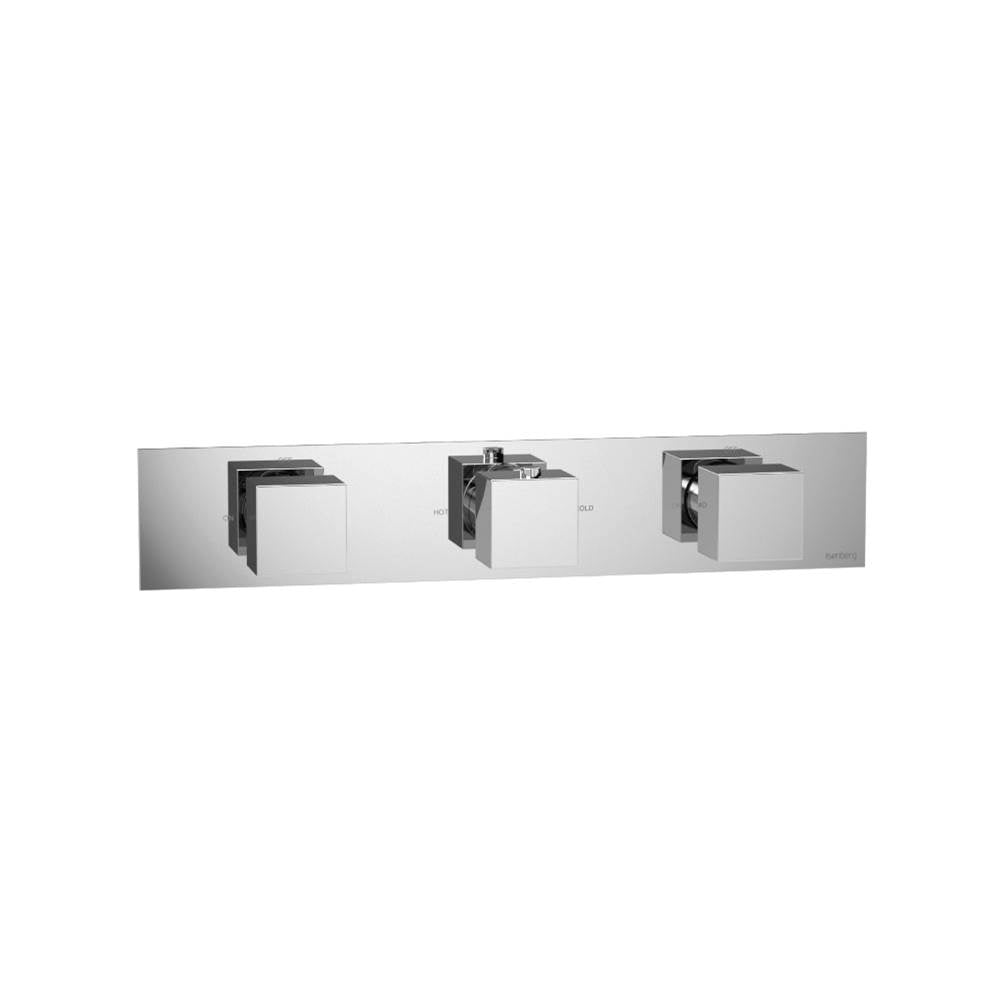 Isenberg By Flusso - Trim For Horizontal Thermostatic Valve with 2 Volume Controls - Polished Nickel PVD
