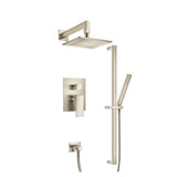 Isenberg By Flusso - Two Output Shower Set With Shower Head, Hand Held And Slide Bar - Brushed Nickel PVD