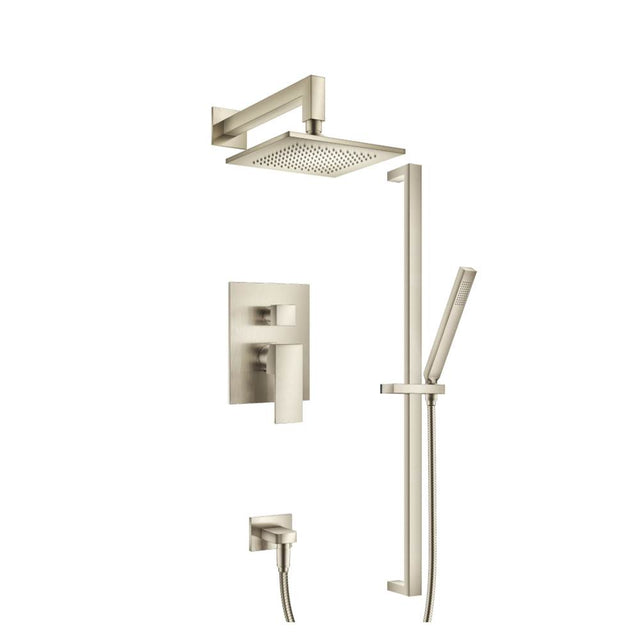 Isenberg By Flusso - Two Output Shower Set With Shower Head, Hand Held And Slide Bar - Brushed Nickel PVD