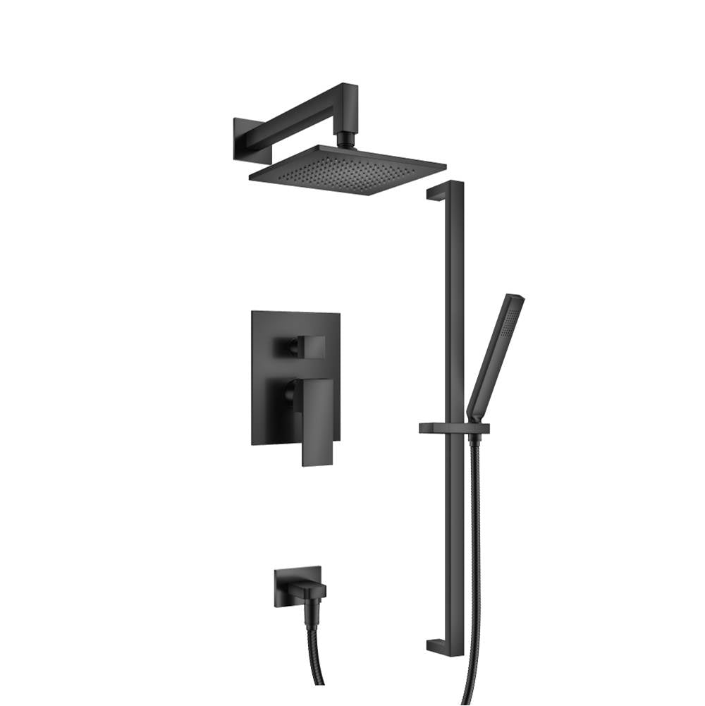 Isenberg By Flusso - Two Output Shower Set With Shower Head, Hand Held And Slide Bar - Matte Black