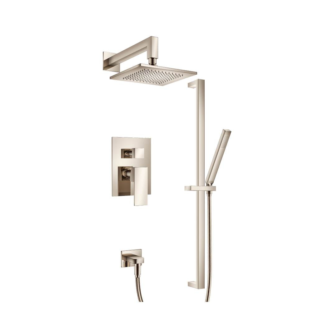 Isenberg By Flusso - Two Output Shower Set With Shower Head, Hand Held And Slide Bar - Polished Nickel PVD