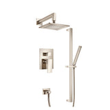 Isenberg By Flusso - Two Output Shower Set With Shower Head, Hand Held And Slide Bar - Polished Nickel PVD