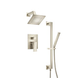 Isenberg By Flusso - Two Output Shower Set With Shower Head, Hand Held And Slide Bar - Brushed Nickel PVD