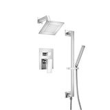 Isenberg By Flusso - Two Output Shower Set With Shower Head, Hand Held And Slide Bar - Chrome