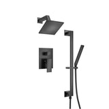 Isenberg By Flusso - Two Output Shower Set With Shower Head, Hand Held And Slide Bar - Matte Black