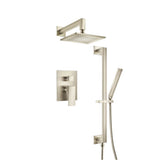 Isenberg By Flusso - Two Output Shower Set With Shower Head, Hand Held And Slide Bar - Brushed Nickel PVD