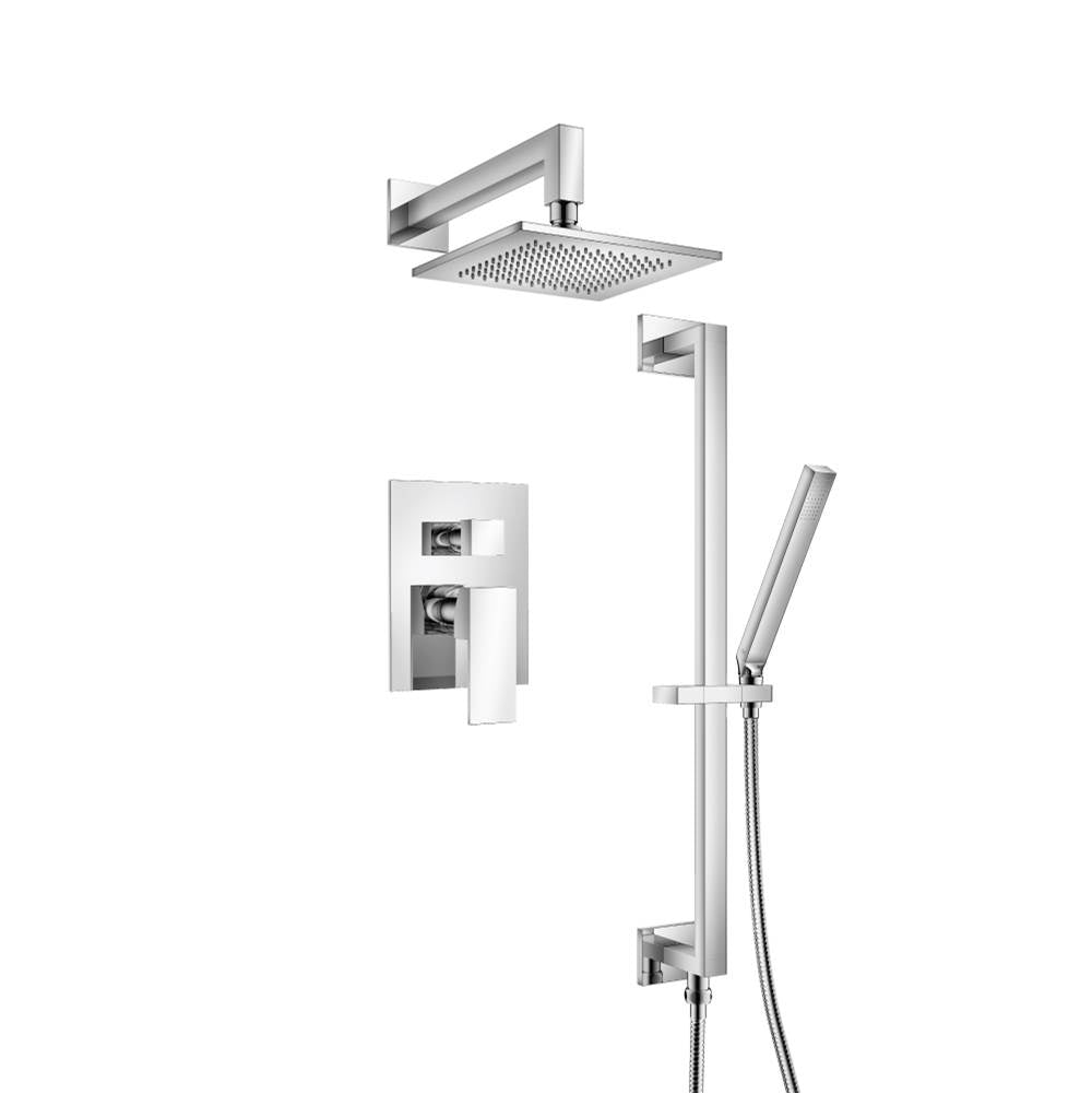 Isenberg By Flusso - Two Output Shower Set With Shower Head, Hand Held And Slide Bar - Chrome