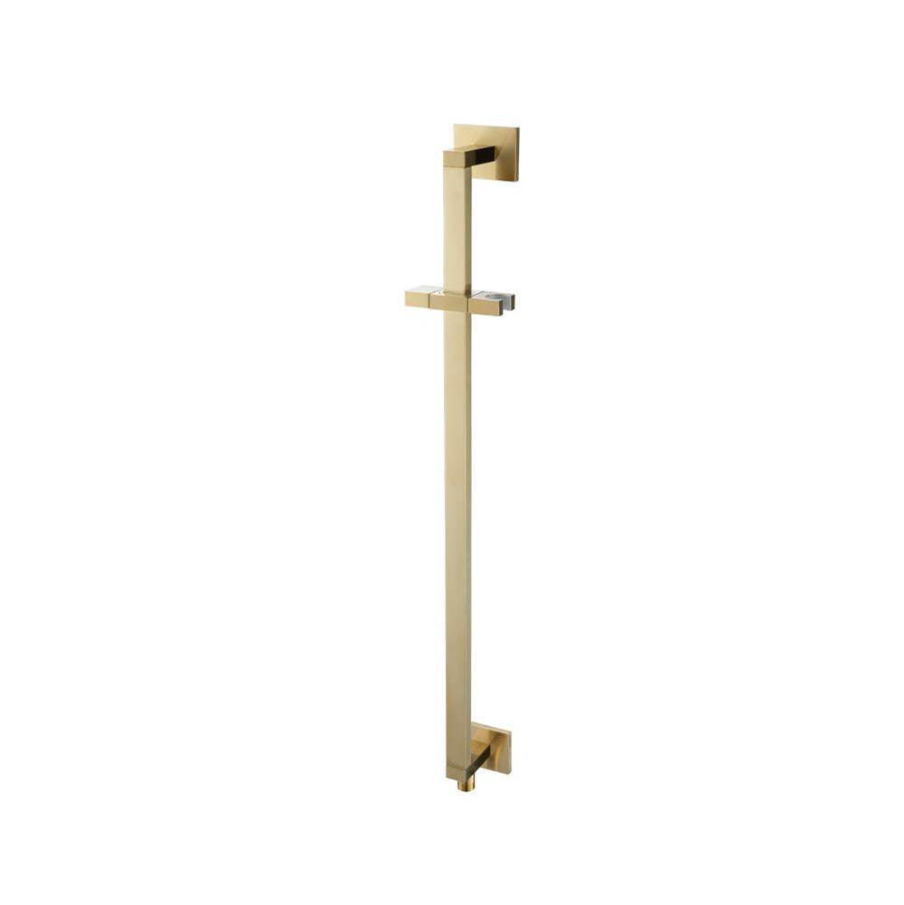Isenberg By Flusso - Shower Slide Bar With Integrated Wall Elbow - Satin Brass PVD