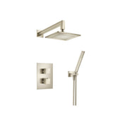 Isenberg By Flusso - Two Output Shower Set With Shower Head And Hand Held - Brushed Nickel PVD