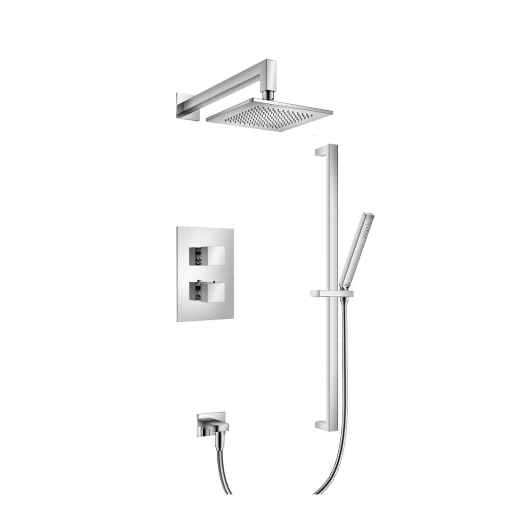 Isenberg By Flusso - Two Output Shower Set With Shower Head, Hand Held And Slide Bar - Chrome
