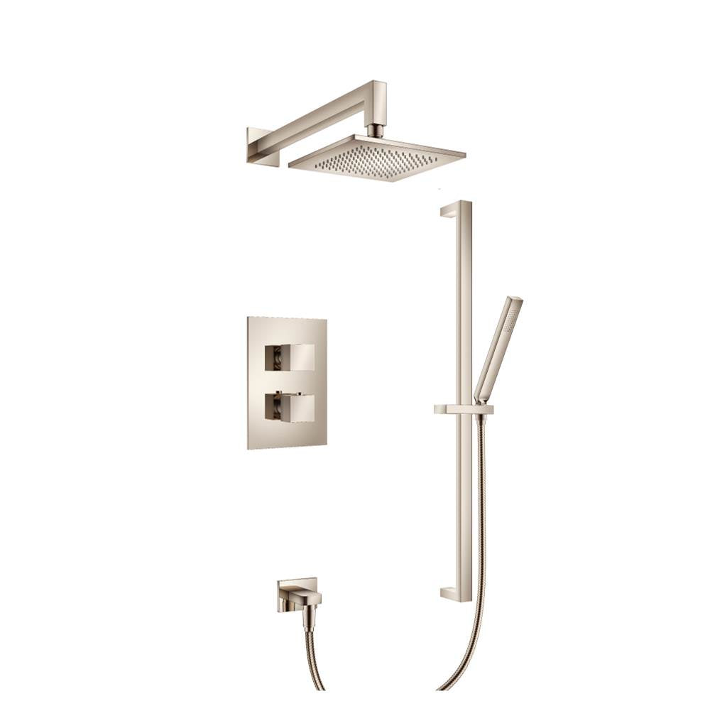 Isenberg By Flusso - Two Output Shower Set With Shower Head, Hand Held And Slide Bar - Polished Nickel PVD