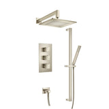 Isenberg By Flusso - Two Output Shower Set With Shower Head, Hand Held And Slide Bar - Brushed Nickel PVD
