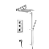 Isenberg By Flusso - Two Output Shower Set With Shower Head, Hand Held And Slide Bar - Chrome