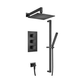 Isenberg By Flusso - Two Output Shower Set With Shower Head, Hand Held And Slide Bar - Matte Black