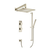 Isenberg By Flusso - Two Output Shower Set With Shower Head, Hand Held And Slide Bar - Brushed Nickel PVD