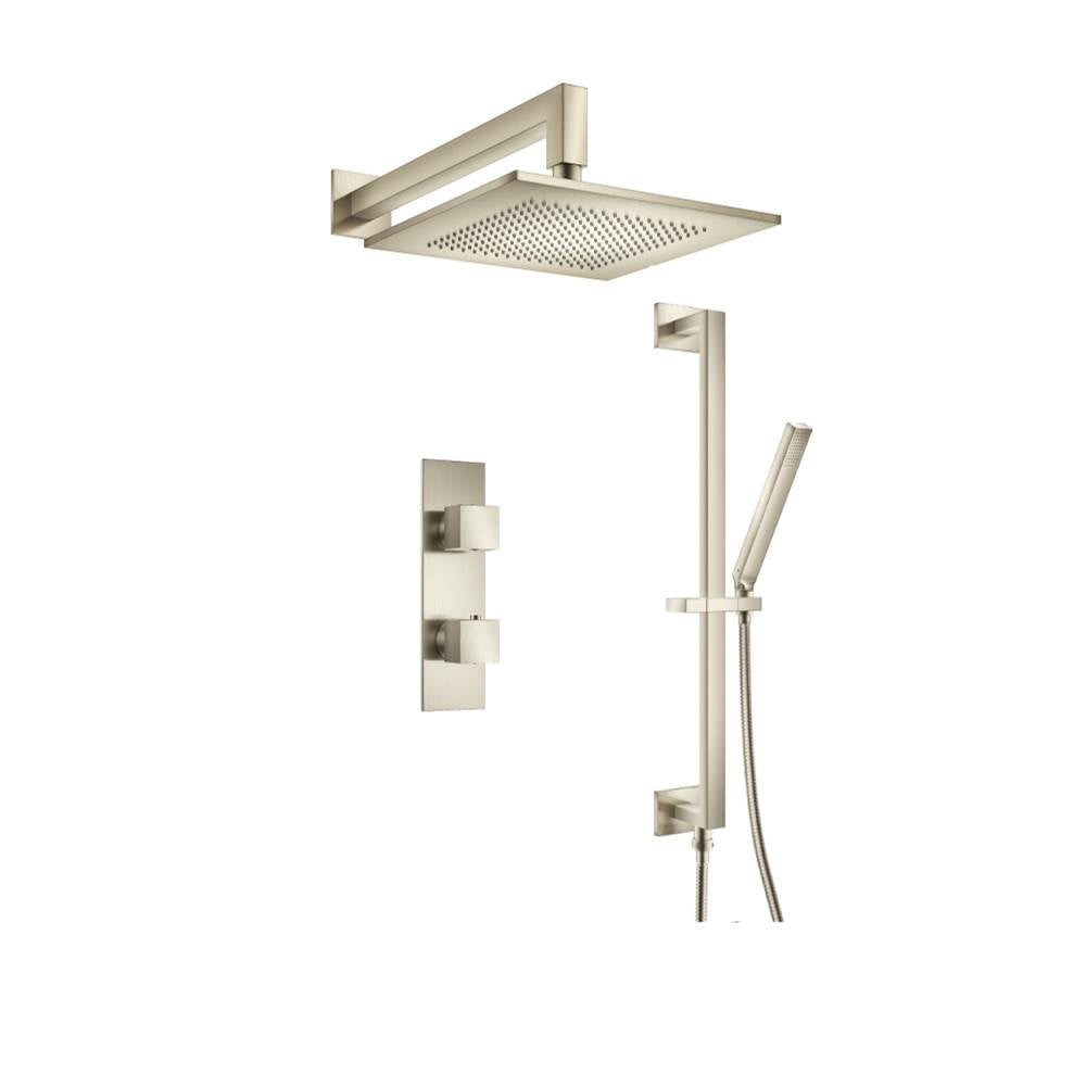 Isenberg By Flusso - Two Output Shower Set With Shower Head, Hand Held And Slide Bar - Brushed Nickel PVD