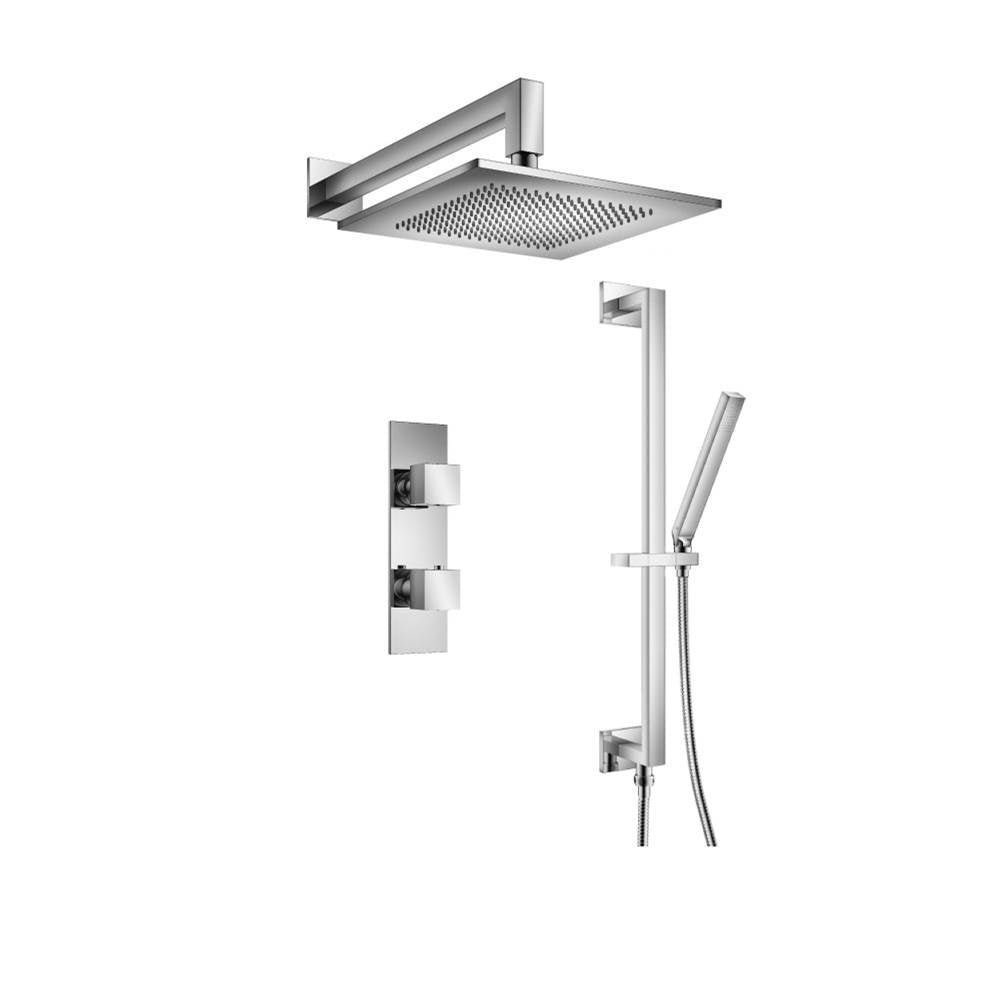 Isenberg By Flusso - Two Output Shower Set With Shower Head, Hand Held And Slide Bar - Chrome
