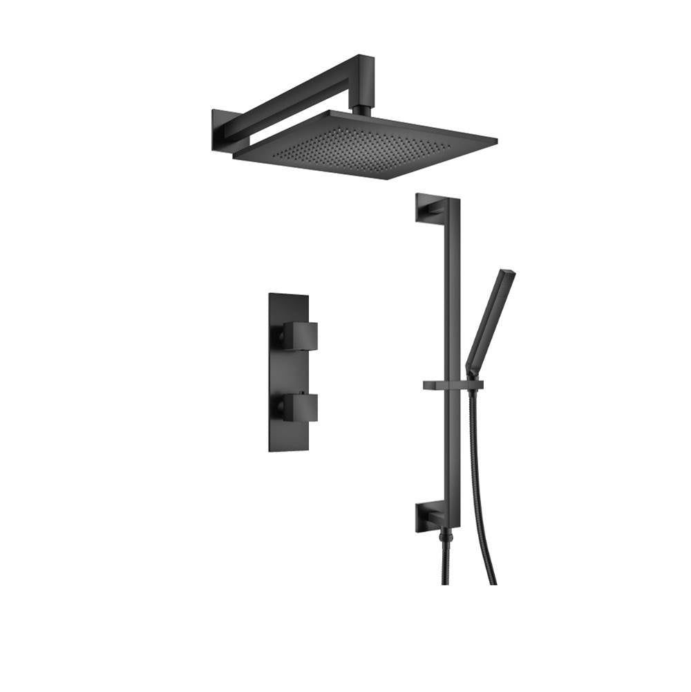 Isenberg By Flusso - Two Output Shower Set With Shower Head, Hand Held And Slide Bar - Matte Black