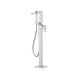 Isenberg By Flusso - Freestanding Floor Mount Bathtub / Tub Filler With Hand Shower - Brushed Nickel PVD