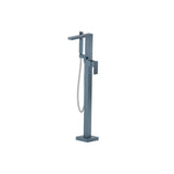 Isenberg By Flusso - Freestanding Floor Mount Bathtub / Tub Filler With Hand Shower - Blue Platinum