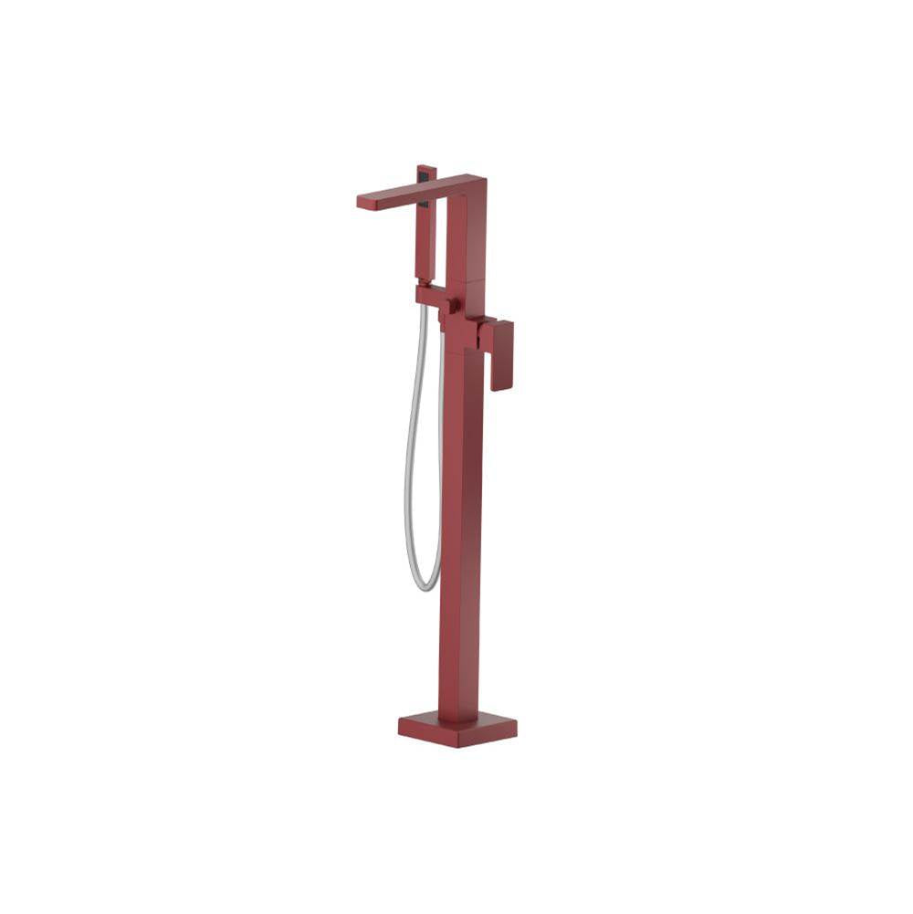 Isenberg By Flusso - Freestanding Floor Mount Bathtub / Tub Filler With Hand Shower - Crimson