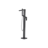 Isenberg By Flusso - Freestanding Floor Mount Bathtub / Tub Filler With Hand Shower - Dark Grey