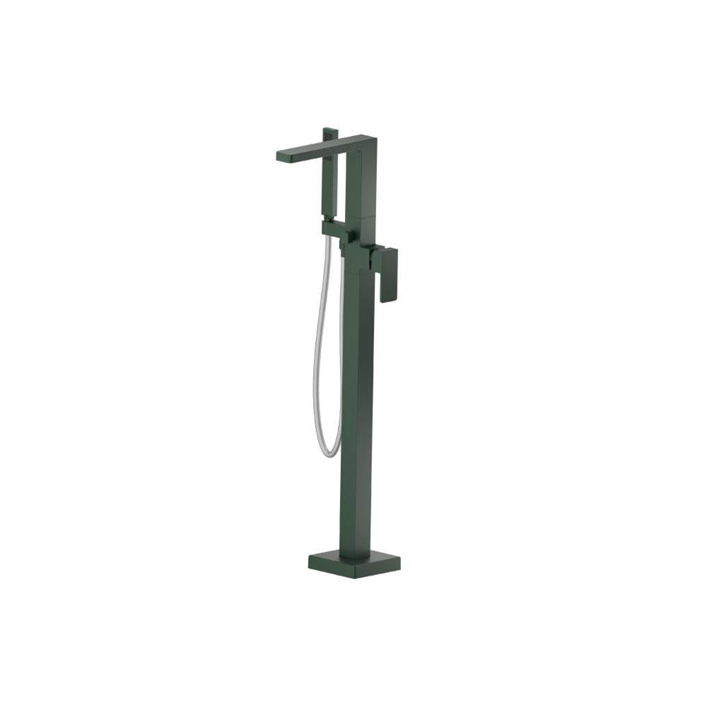 Isenberg By Flusso - Freestanding Floor Mount Bathtub / Tub Filler With Hand Shower - Leaf Green