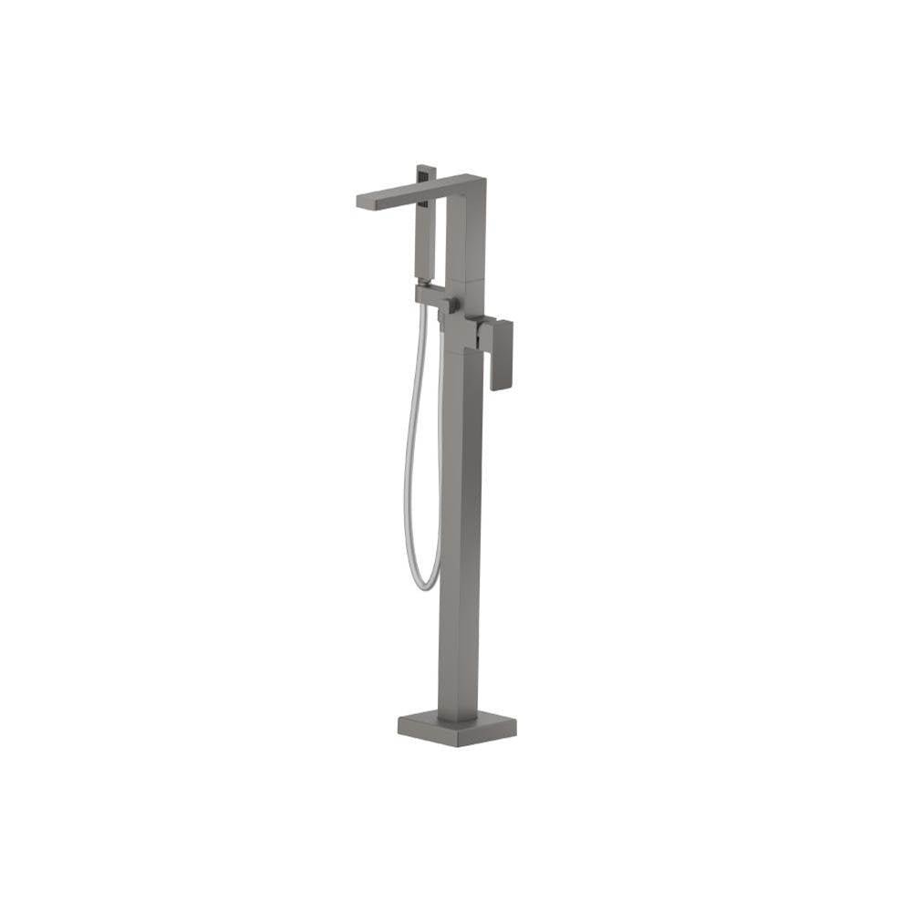 Isenberg By Flusso - Freestanding Floor Mount Bathtub / Tub Filler With Hand Shower - Steel Grey