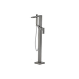 Isenberg By Flusso - Freestanding Floor Mount Bathtub / Tub Filler With Hand Shower - Steel Grey