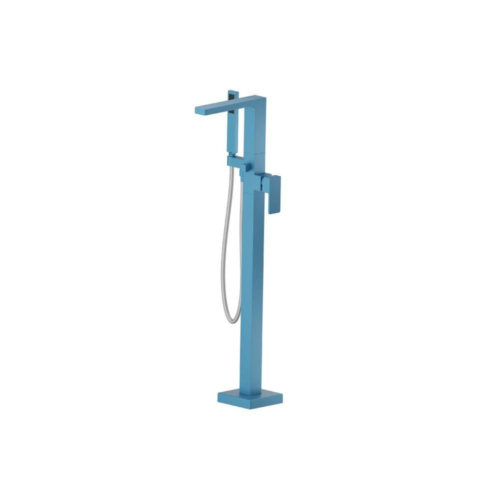 Isenberg By Flusso - Freestanding Floor Mount Bathtub / Tub Filler With Hand Shower - Sky Blue